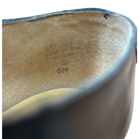 Calico low heel black leather sandals adjustable buckle classic casual 6M 1980's - Picture 7 of 8